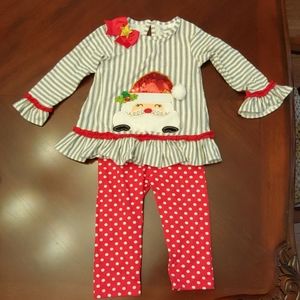 Rare Editions 24m Christmas tunic set